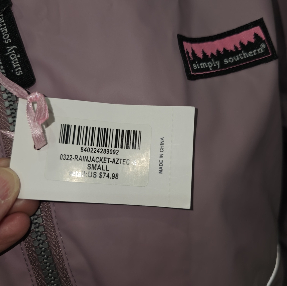 Simply Southern, Hooded Rain Jacket, NWT - Picture 5 of 11